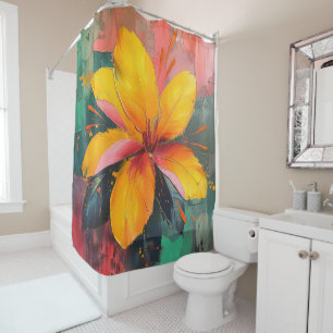Rideaux De Douche Fleur Vivace – Art Explosion Floral Abstrait