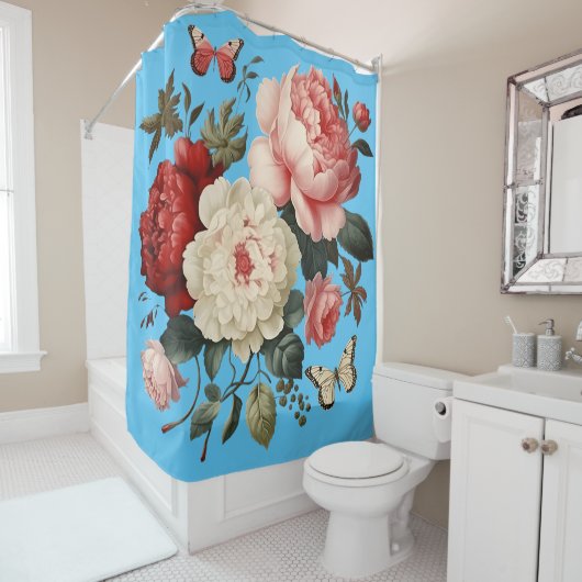 Rideaux De Douche fleuri (En situation)