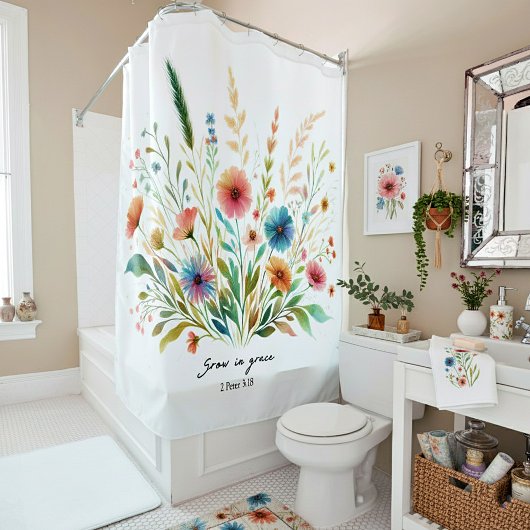 Rideaux De Douche Fleurir en grâce florale
