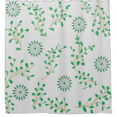 Rideaux de douche fleuris vert et blanc (Devant)