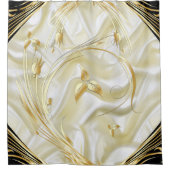 Rideaux De Douche Fleurs Abstraites d'argent ou d'or sur - Silk & Ar (Devant)