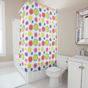 Rideaux De Douche Fleurs amusantes Fête de jardin colorée