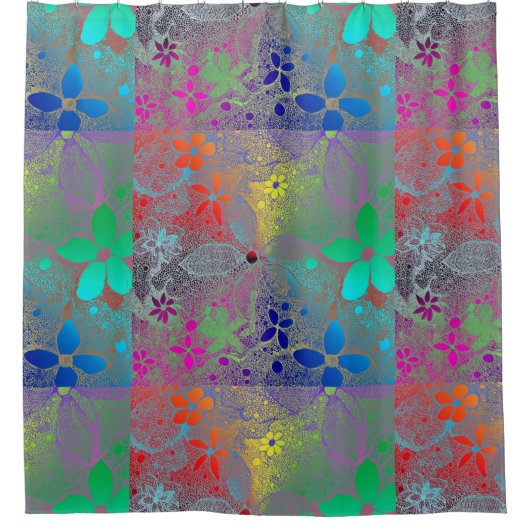 Rideaux De Douche Fleurs Arc En Ciel (Devant)