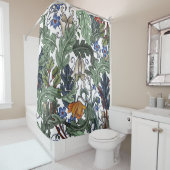 Rideaux De Douche Fleurs, art déco, moderne, sans soudure. (En situation)