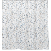 Rideaux De Douche Fleurs blanches bleues jolies Shower de mariage (Devant)