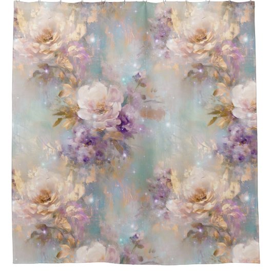 Rideaux De Douche Fleurs blanches d'or féminin (Devant)