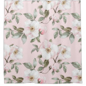 Rideaux De Douche Fleurs blanches roses jolies   (Devant)