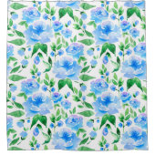 Rideaux De Douche Fleurs bleu d'eau (Devant)