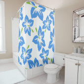 Rideaux De Douche Fleurs bleues (En situation)