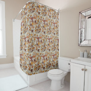Rideaux De Douche Fleurs Boho Retro Motif méditerranéen