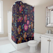 Rideaux De Douche Fleurs brodées : mode sans couture motif (En situation)