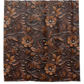 Rideaux De Douche Fleurs Brown Western Cowgirl (Devant)