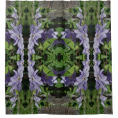 Rideaux De Douche Fleurs Clematis Violet Miroir Abstrait (Devant)