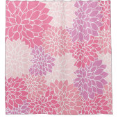 Rideaux De Douche Fleurs Dahlia, Motif De Fleurs, Dahlia Rose (Devant)