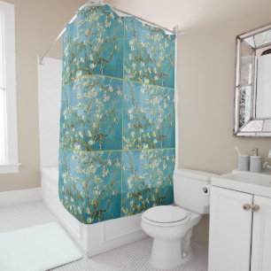 Rideaux De Douche Fleurs d'amandier de Van Gogh - Art Bleu Classique