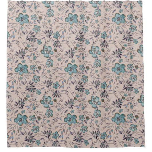 Rideaux De Douche Fleurs d'aquarelle chic (Devant)