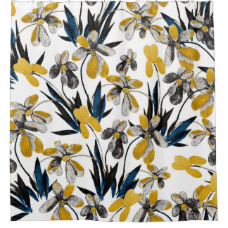 Rideaux De Douche Fleurs d'aquarelle : motif d'été vibrant.