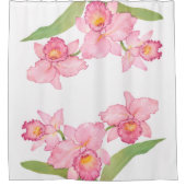 Rideaux De Douche Fleurs d'aquarelle rose exotique (Devant)