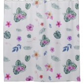 Rideaux De Douche Fleurs d'aquarelle tropicale légère Botanique (Devant)