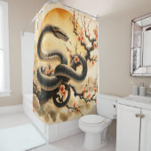 Rideaux De Douche Fleurs de branches de serpent mûr Imaginaire (En situation)