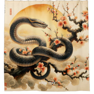 Rideaux De Douche Fleurs de branches de serpent mûr Imaginaire