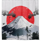 Rideaux De Douche Fleurs de cerisiers Mont Fuji Japon (Devant)