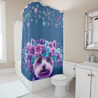 Rideaux De Douche Fleurs de chien