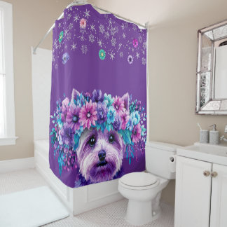 Rideaux De Douche Fleurs de chien
