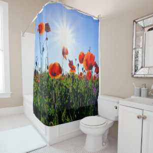 Rideaux De Douche Fleurs de crapets rouges sauvages