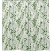 Rideaux De Douche Fleurs de Delphinium Blanc Lavande Shower de Marié (Devant)