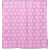 Rideaux De Douche Fleurs de démarrage blanches sur rose (Devant)