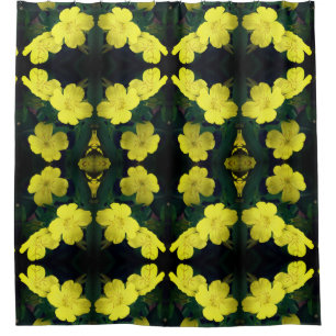 Rideaux De Douche Fleurs de géranium jaune Motif Abstrait
