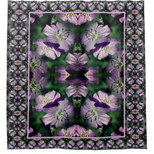 Rideaux De Douche Fleurs de géranium violettes Multiplié Art floral