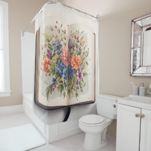 Rideaux De Douche Fleurs de la croyance - Écritures florales