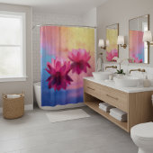 Rideaux De Douche Fleurs de Lotus Abstraites colorées