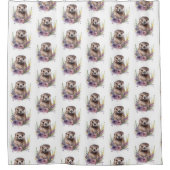 Rideaux De Douche Fleurs de loutre et de violet (Devant)