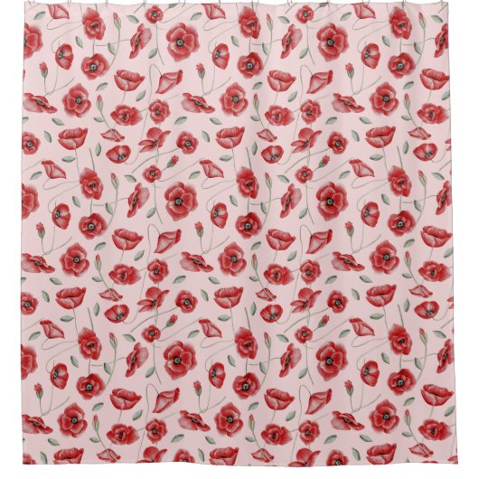 Rideaux De Douche Fleurs de pavot (Devant)