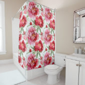 Rideaux De Douche Fleurs de pivoine (En situation)