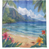 Rideaux De Douche Fleurs de plage Hawaï (Devant)