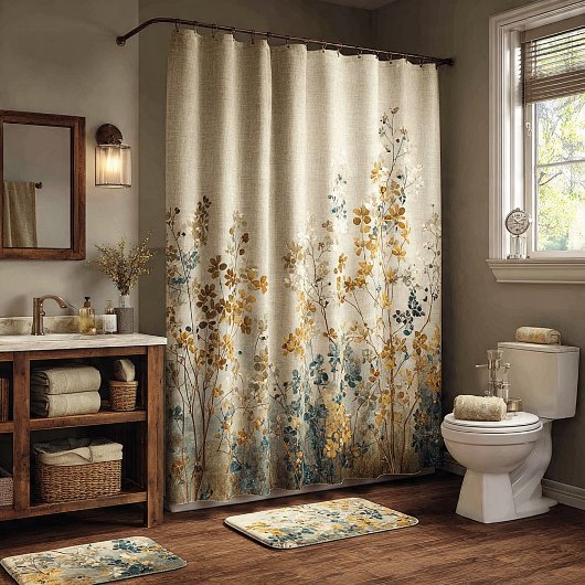 Rideaux De Douche fleurs de prairie ambre