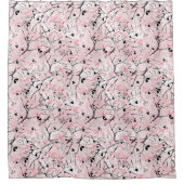 Rideaux De Douche Fleurs de printemps fleuris feuilles branches pin (Devant)