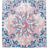 Rideaux De Douche Fleurs de printemps Rangoli, Vie Lumineuse Rose (Devant)