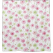 Rideaux De Douche Fleurs de ranunculus rose menthe (Devant)