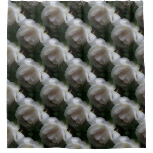 Rideaux De Douche Fleurs de rose blanche Motif d'art naturel (Devant)