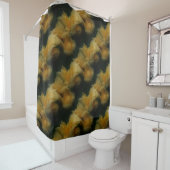 Rideaux De Douche Fleurs de rose jaune Motif d'art naturel (En situation)