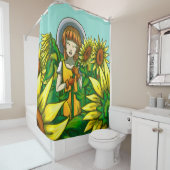 Rideaux De Douche Fleurs de soleil (En situation)
