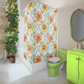 Rideaux De Douche Fleurs de soleil Moderne Aquarelle florale