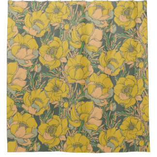 Rideaux De Douche Fleurs de Trollius Graphiques