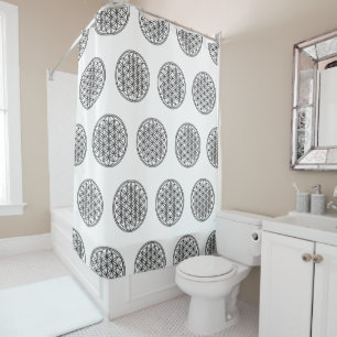 Rideaux De Douche FLEURS DE VIE - Symbole de géométrie sacrée plan 1