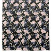 Rideaux De Douche fleurs d'eau noire (Devant)